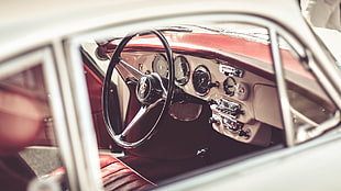 black vehicle steering wheel, car, Porsche, car interior, steering wheel HD wallpaper