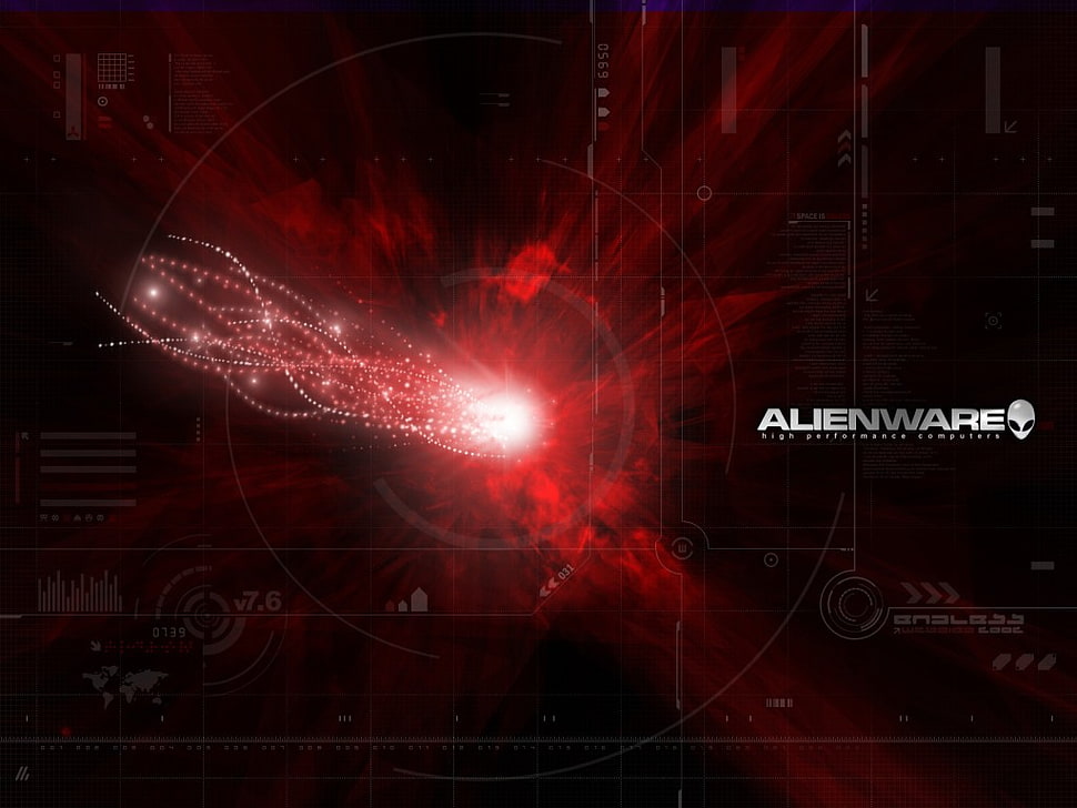 black and red LED light signage, Alienware HD wallpaper