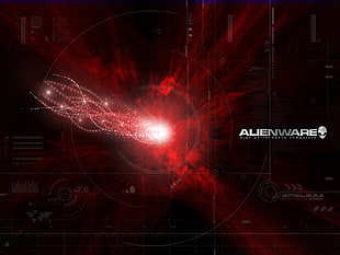 black and red LED light signage, Alienware