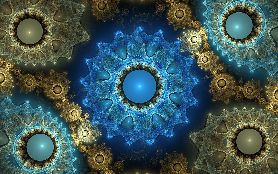 blue and multi-colored wallpaper HD wallpaper