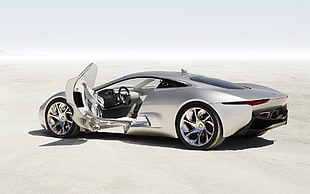 silver coupe concept, car, Jaguar, Jaguar C-X75 HD wallpaper