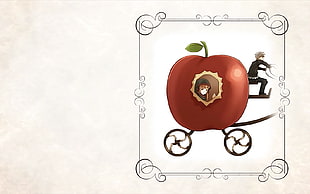 red apple carriage illustration