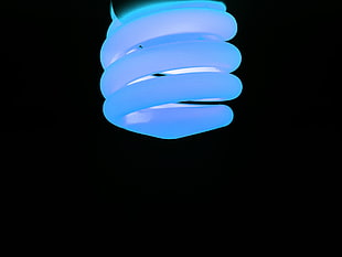 blue textile, light bulb