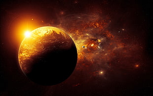 planet earth illustration, space, planet HD wallpaper
