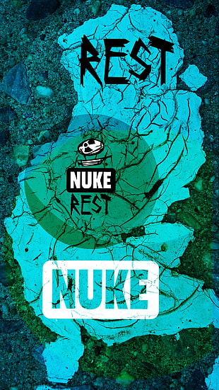 Nuke Rest logo, floating, glasses, Zeppelin