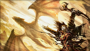 game application screenshot, fantasy art, Magic: The Gathering, dragon