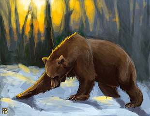 brown bear painting