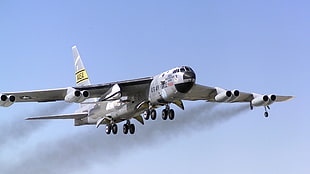 white and black airplane, airplane, Boeing, Boeing B-52 Stratofortress, NASA HD wallpaper