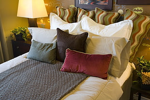 bed pillow lot HD wallpaper