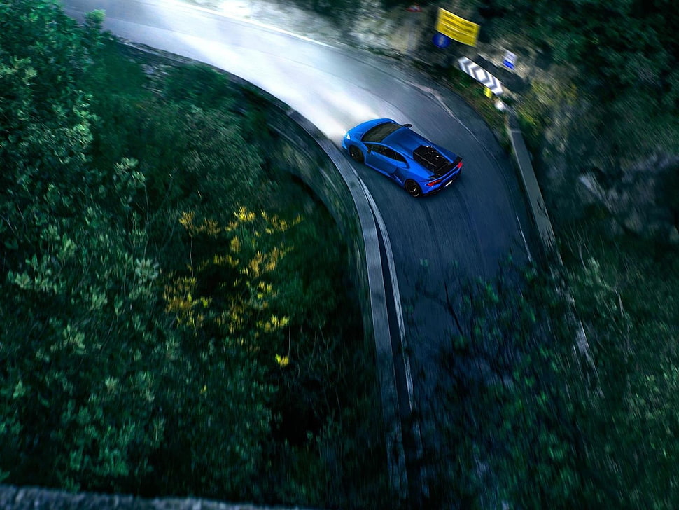 blue sports car, Lamborghini, Lamborghini Huracan HD wallpaper