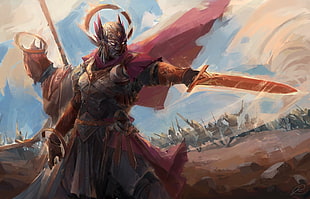 swordsman painting, fantasy art HD wallpaper