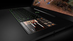 low-angle photo of black laptop computer