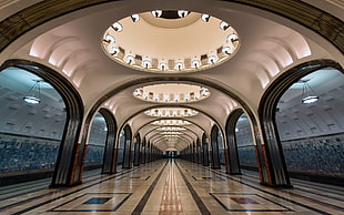 museum interior, architecture, Russia, metro, train station