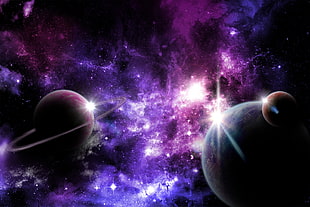 purple and black cosmic illustration