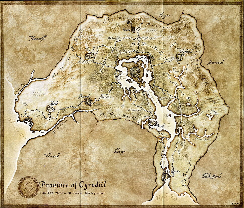 brown map painting, video games, The Elder Scrolls IV: Oblivion, The Elder Scrolls HD wallpaper