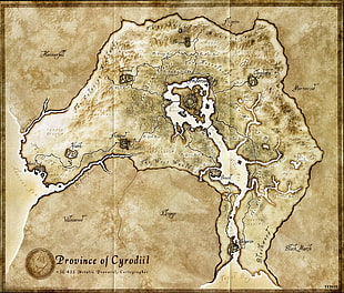 brown map painting, video games, The Elder Scrolls IV: Oblivion, The Elder Scrolls