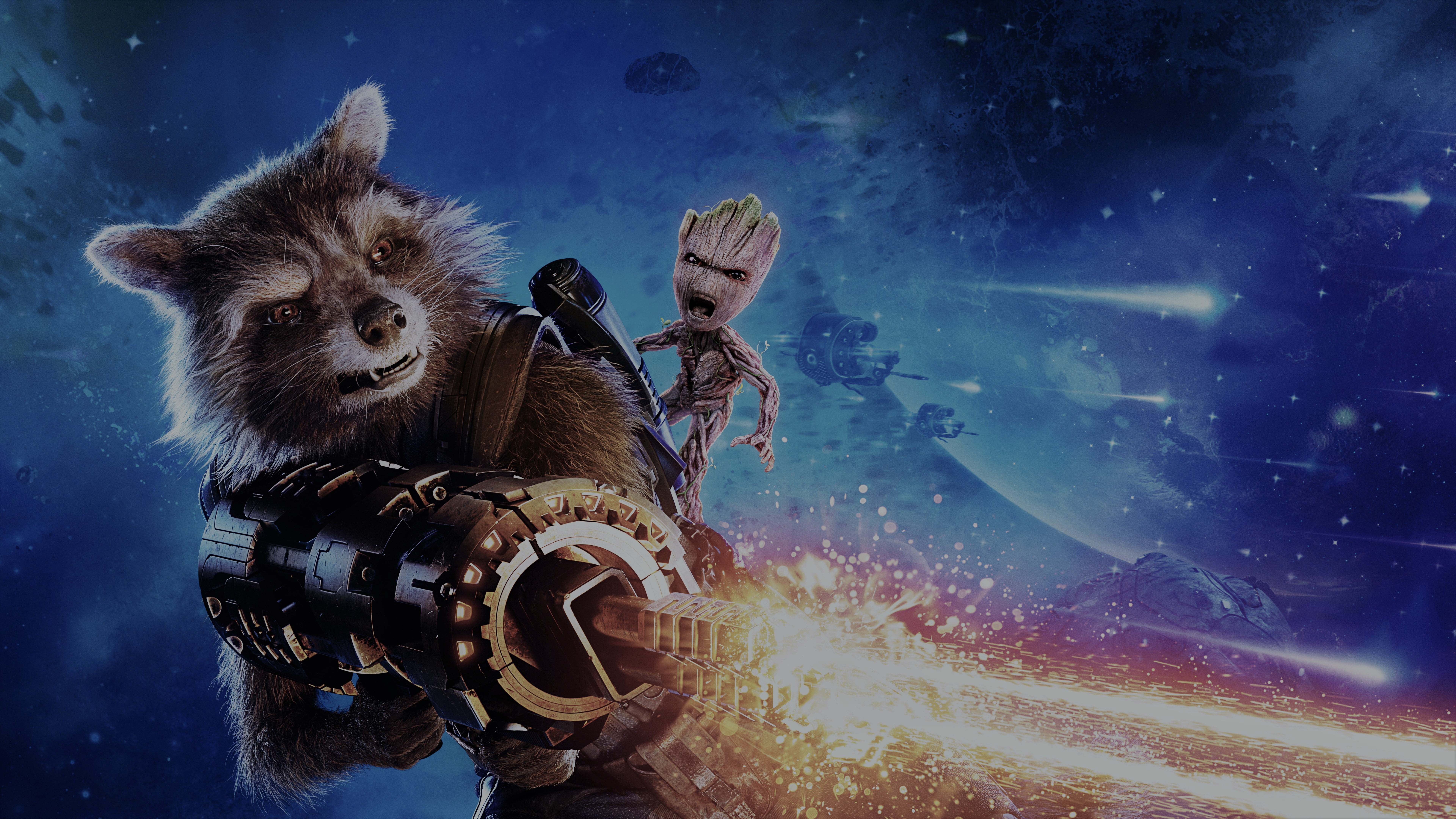 Rocket Raccoon and Baby Groot illustration, Guardians of the Galaxy Vol. 2, Marvel Cinematic Universe, movies, superhero
