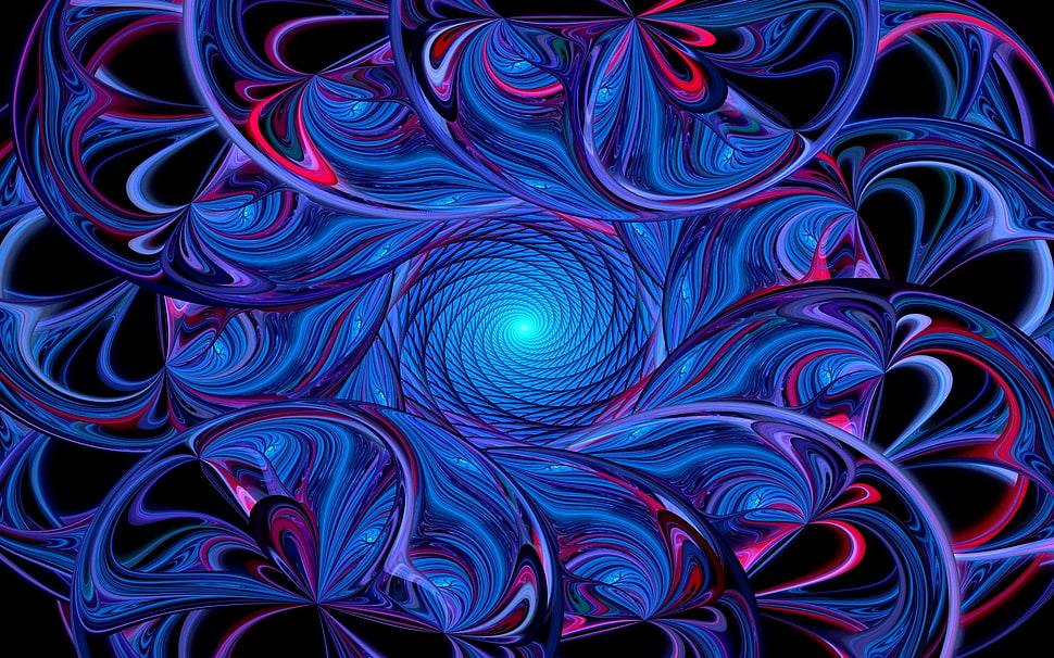blue and pink abstract painting HD wallpaper