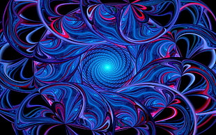 blue and pink abstract painting