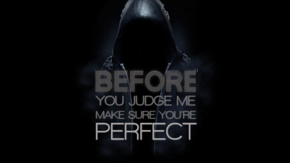 men's black hoodie, quote, black, typography, punk HD wallpaper