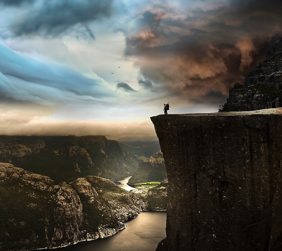 mountain cliff, nature HD wallpaper