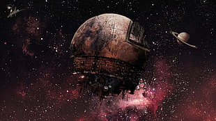 wrecked spaceship, fantasy art, Star Wars