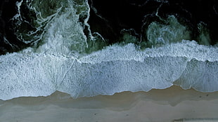 blue sea illustration, sea, waves, beach HD wallpaper