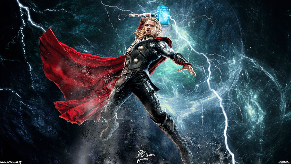 Thor painting, Thor, Chris Hemsworth, Marvel Comics, comics HD wallpaper