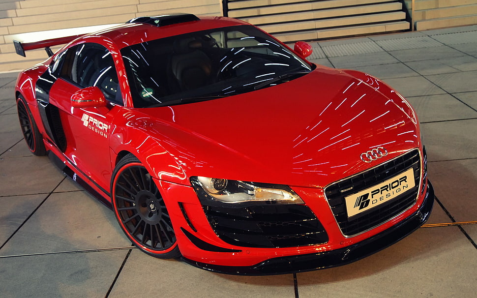 red and black Audio sports coupe, Audi R8 HD wallpaper