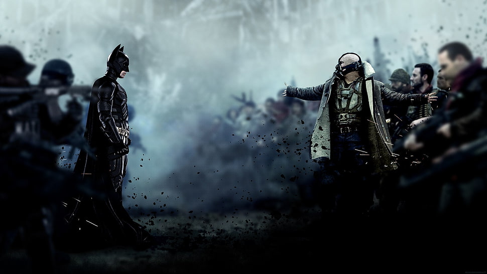 Batman wallpaper, The Dark Knight Rises, Batman, Bane, Tom Hardy HD wallpaper