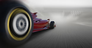red sports vehicle, vehicle, car, wheels, Formula 1