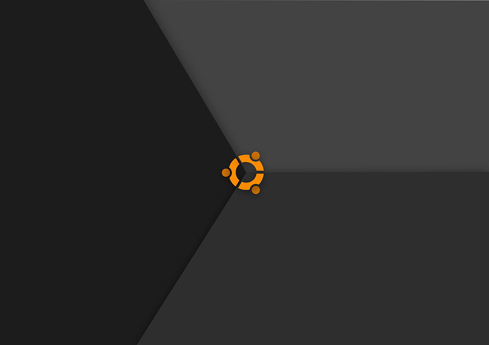 orange and black illustration, Ubuntu, Linux, black,  grey HD wallpaper