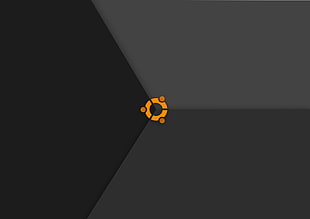 orange and black illustration, Ubuntu, Linux, black,  grey