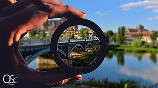 round black camera lens, bridge, salamanca (city), Spain, cityscape HD wallpaper