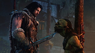 male and monster character game application, Middle-earth: Shadow of Mordor, video games HD wallpaper