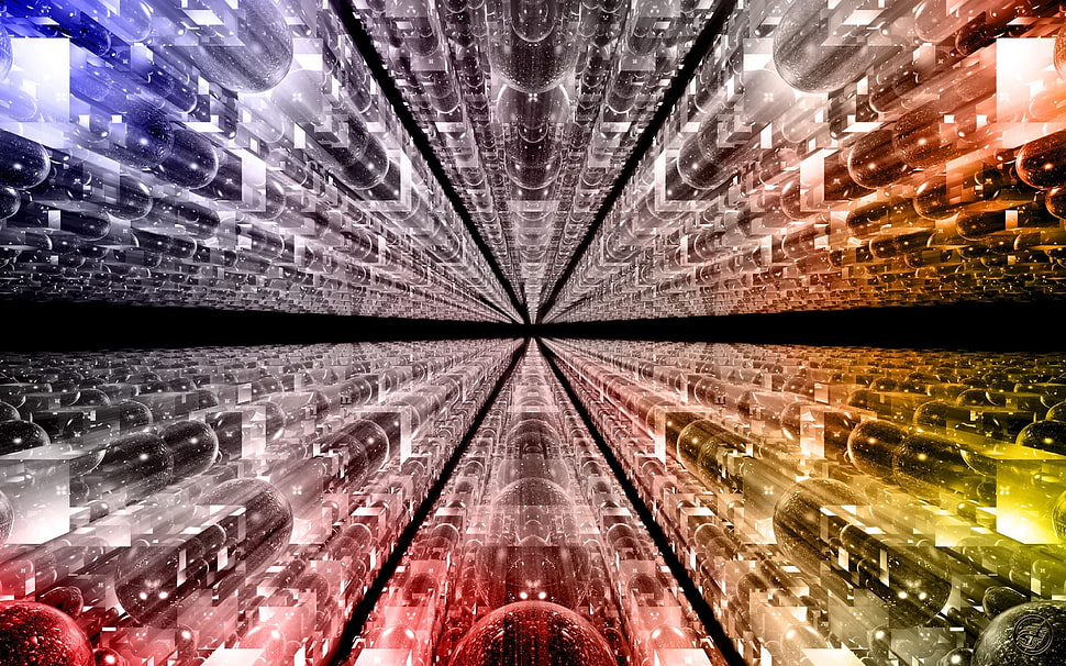 white, red, and yellow illustration HD wallpaper