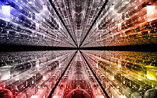 white, red, and yellow illustration HD wallpaper