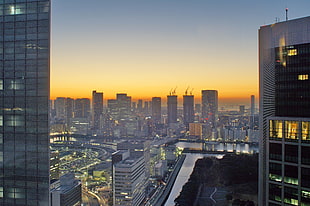 high rise urban buildings, tokyo