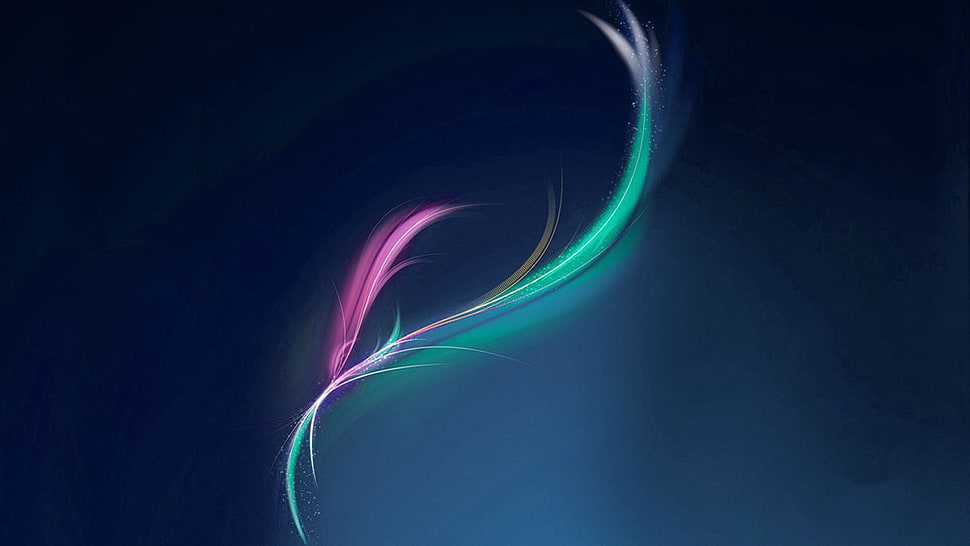 green, blue, and magenta light reflection HD wallpaper