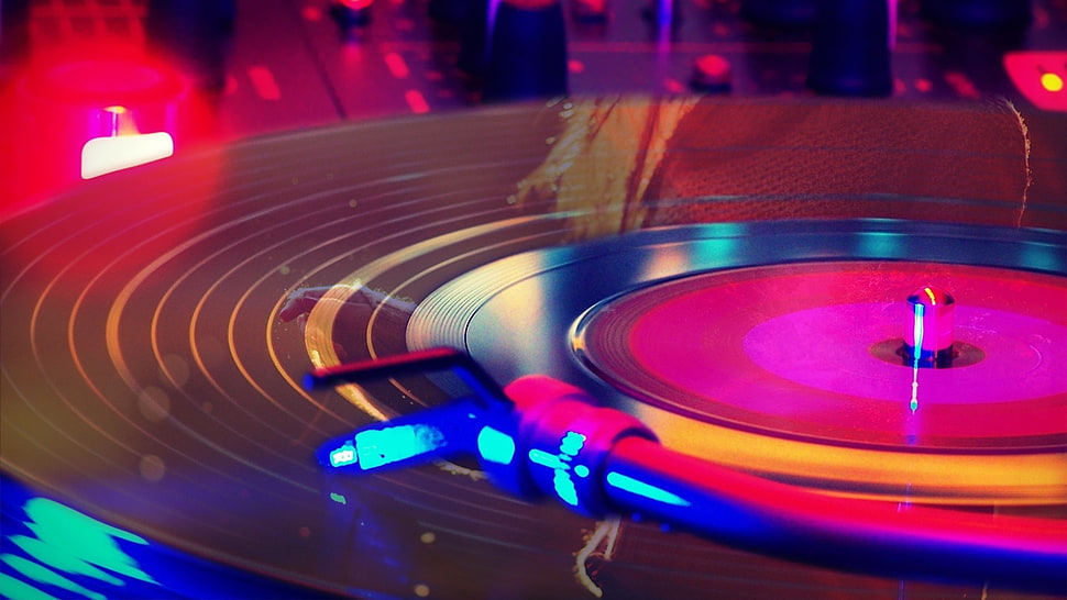 Multi-colored dj turn table HD wallpaper