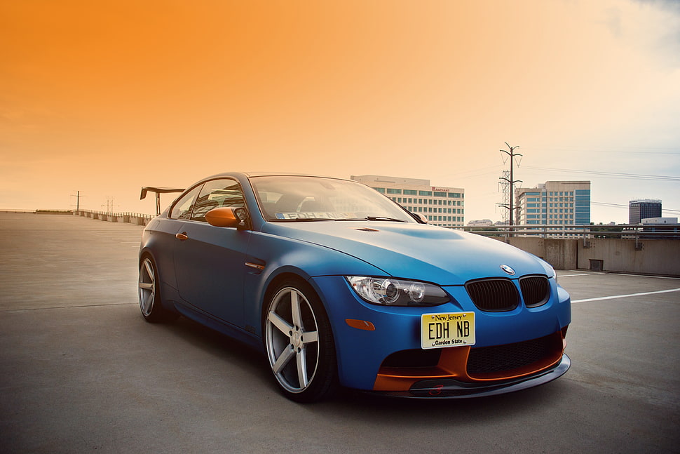 blue BMW 1M HD wallpaper