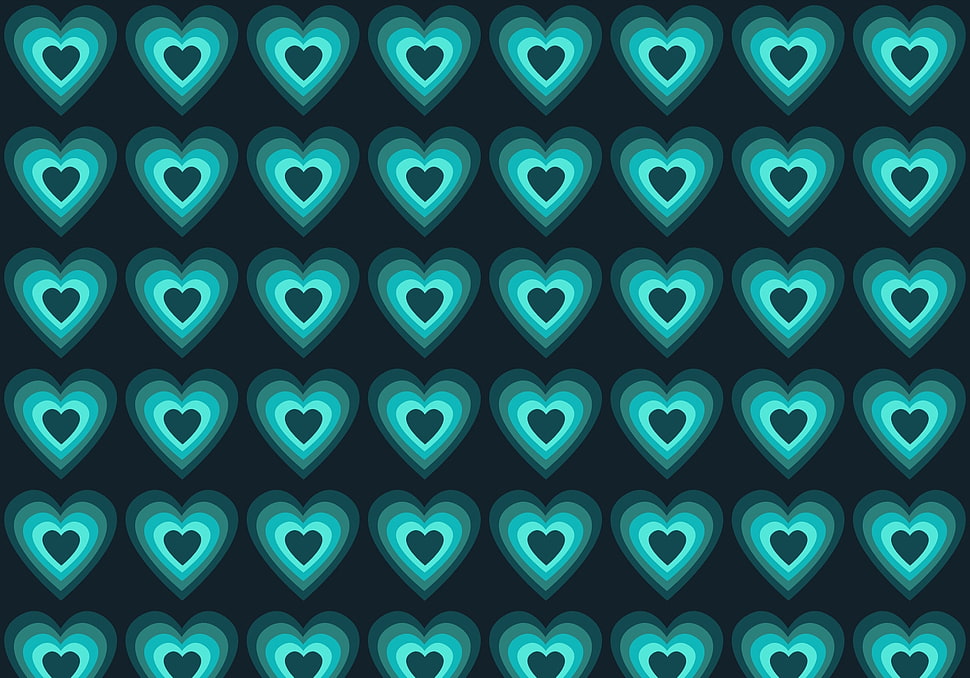 teal hearts wallpaper HD wallpaper