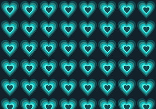 teal hearts wallpaper