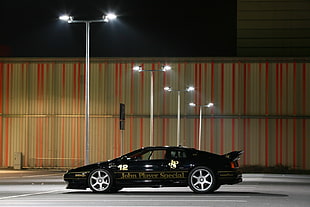 black sedan, Lotus, Lotus Esprit, car, night