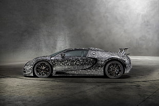 gray die-cast car, Mansory Bugatti Veyron, Geneva Motor Show 2018, 4k HD wallpaper