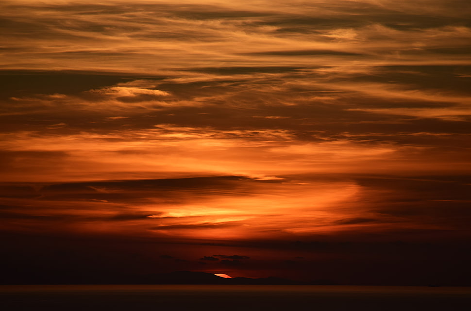 golden hour photograph, Sky, Clouds, Sunset HD wallpaper