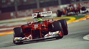 red and black F1 vehicle, Formula 1, Scuderia Ferrari, Fernando Alonso, car HD wallpaper