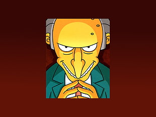 white and red clown painting, Montgomery Burns, The Simpsons HD wallpaper