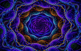 blue, yellow and purple optical illustion
