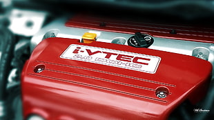 red and gray I-Vtec engine, technology HD wallpaper